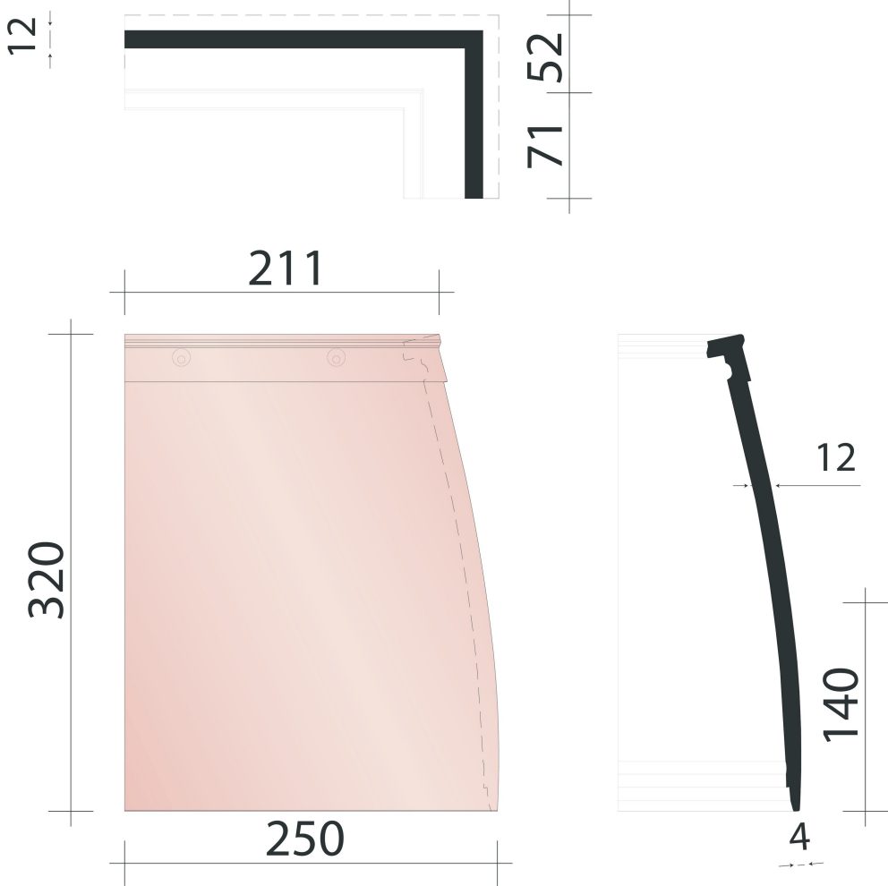 Elfino Grande : pièce d'angle droite pour bardage (collée)
