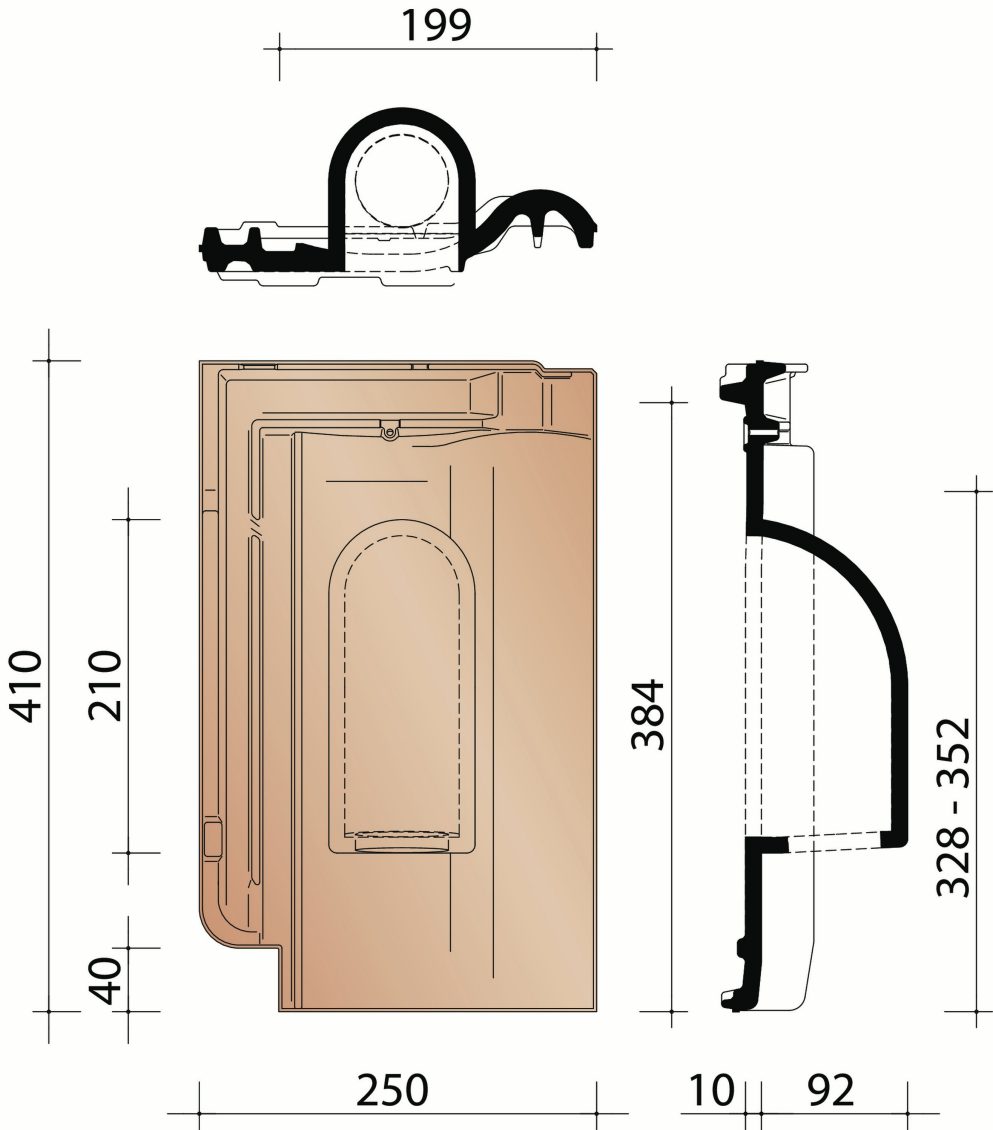 Harmonie: Kabeldoorvoerpan + onderdakadapter