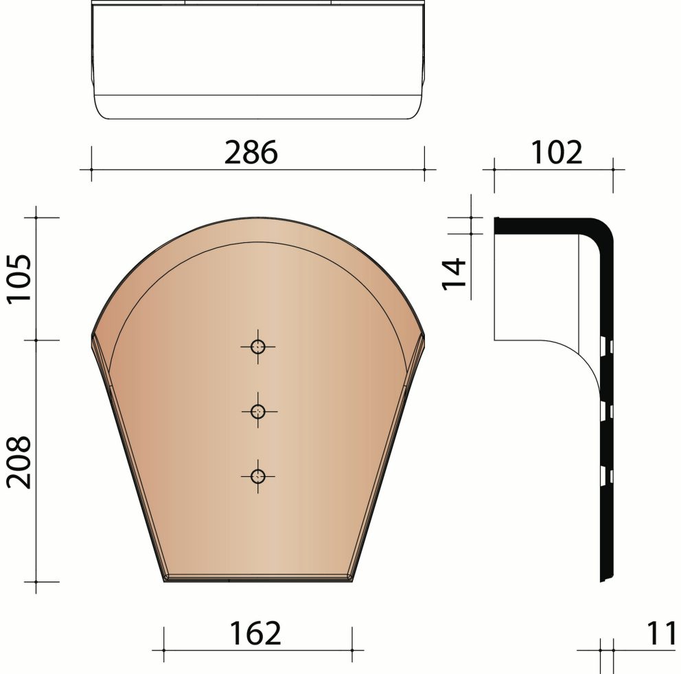 Côte Fleurie : Fronton pour faîtière demi-ronde