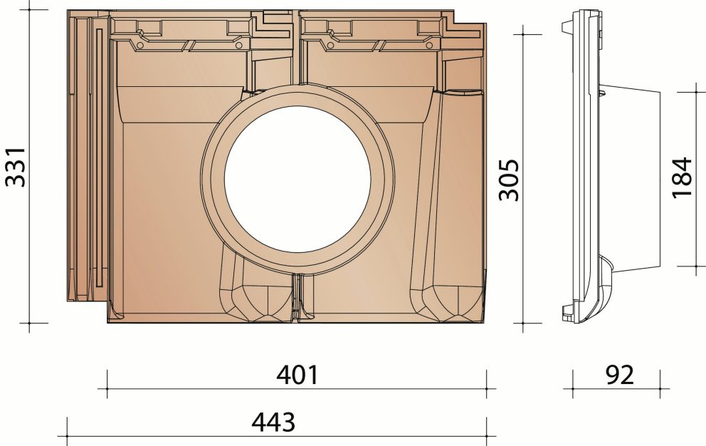 Côte Fleurie : Tuile à douille dia 150 mm
