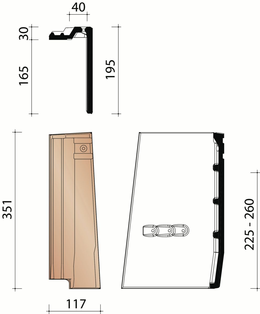 Giverny : Rechter gevelpan (3,9/lm)