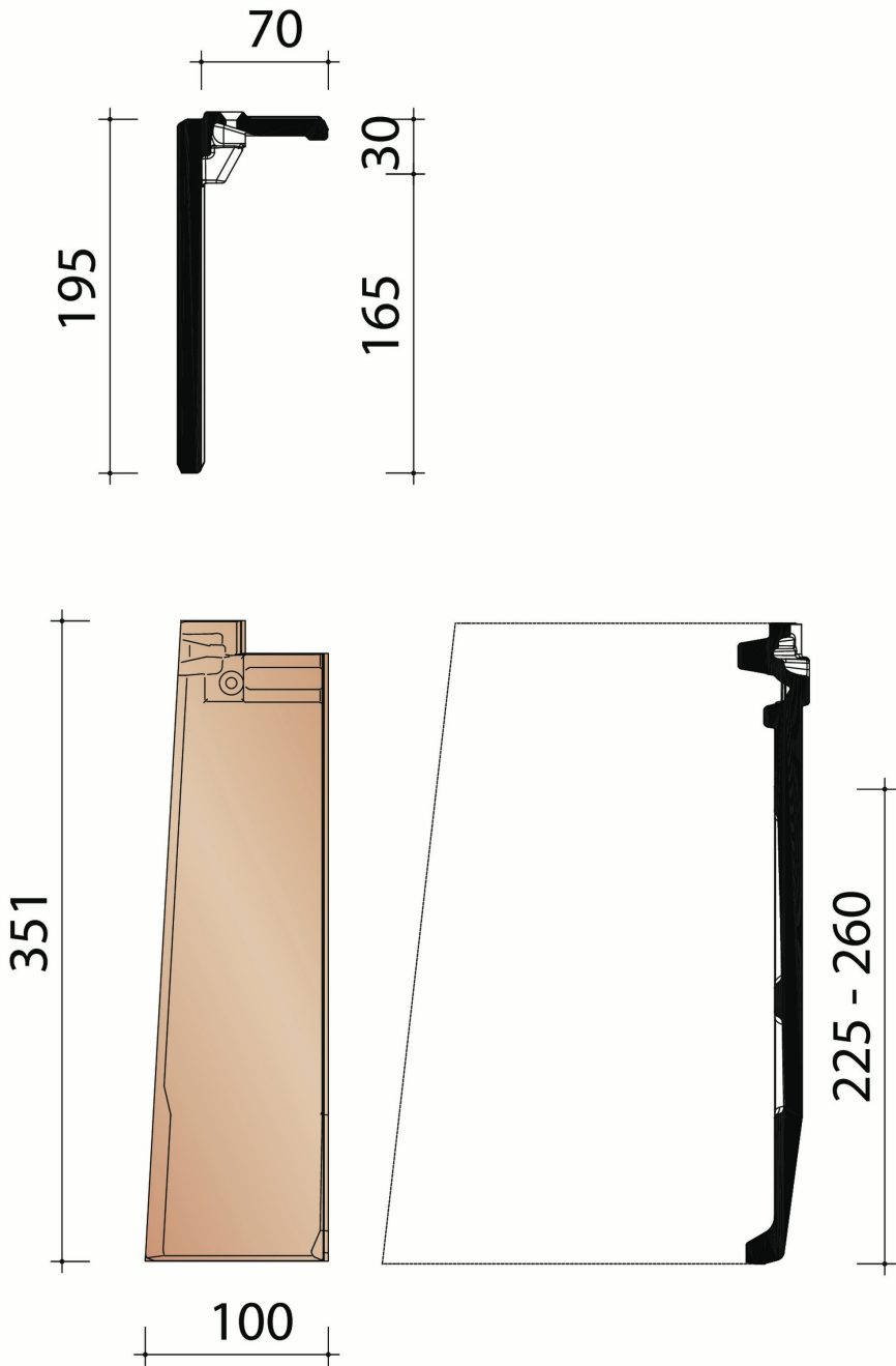 Giverny : Linker gevelpan (3,9/lm)