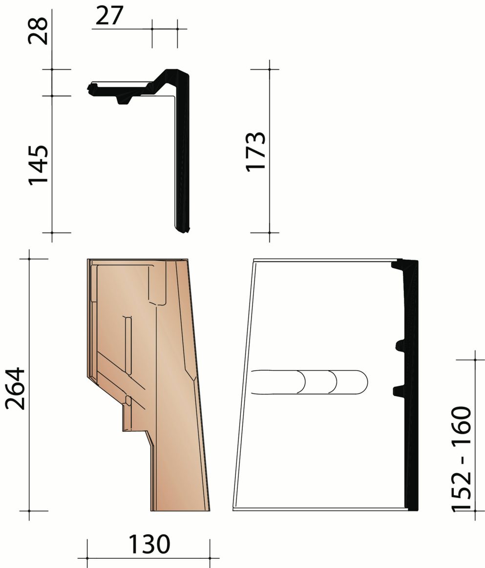 Rully : Rechter gevelpan (6,5/lm)
