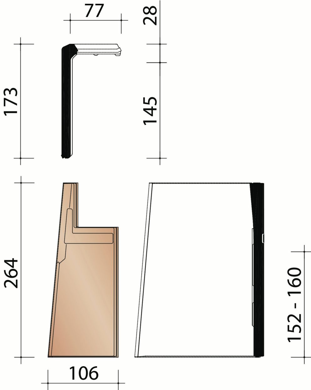 Rully : Linker gevelpan (6,5/lm)
