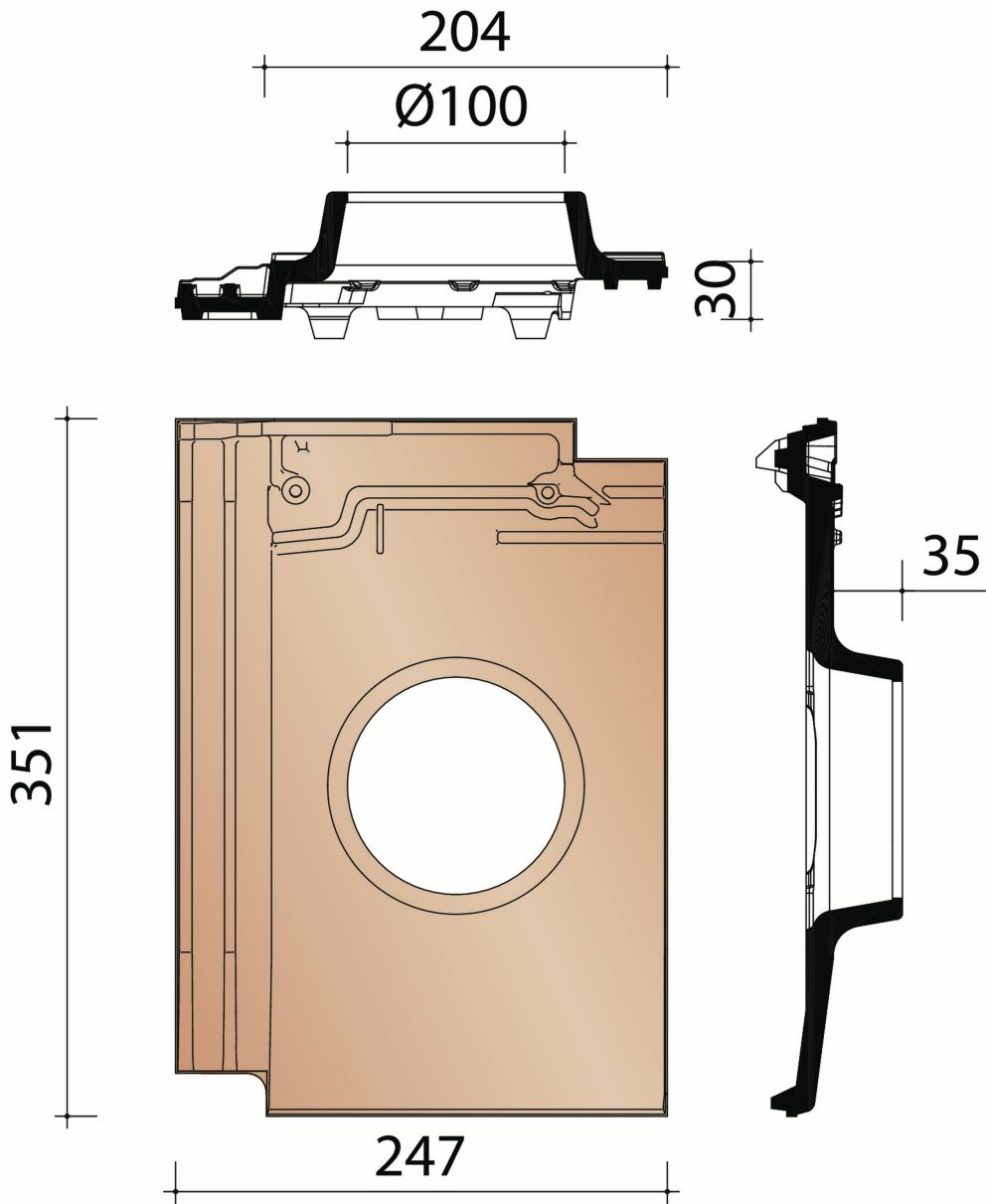 Giverny : Kokerpan dia 100 mm