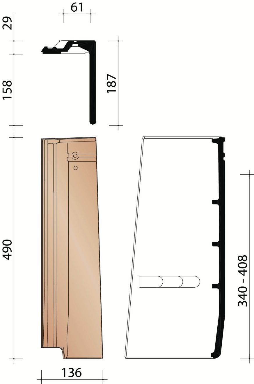 Volnay : Rechter gevelpan (2,5/lm)