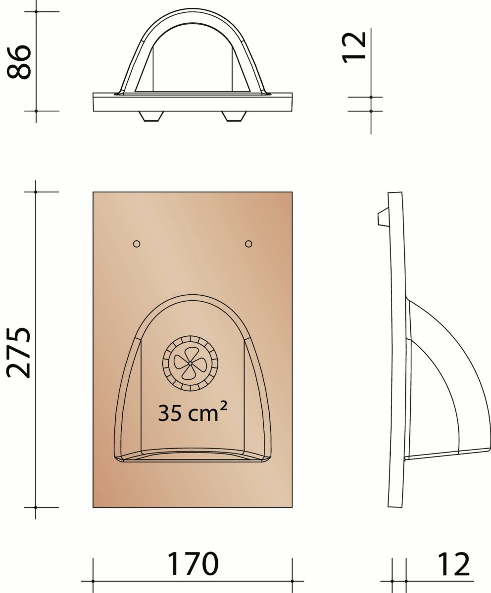 Eminence : Ventilatiepan met rooster - 35 cm²