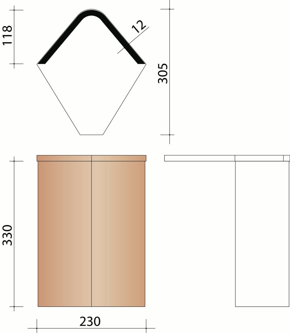 Emincence/Plate Origine : Hoekige begin- en eindvorst zonder sluiting::