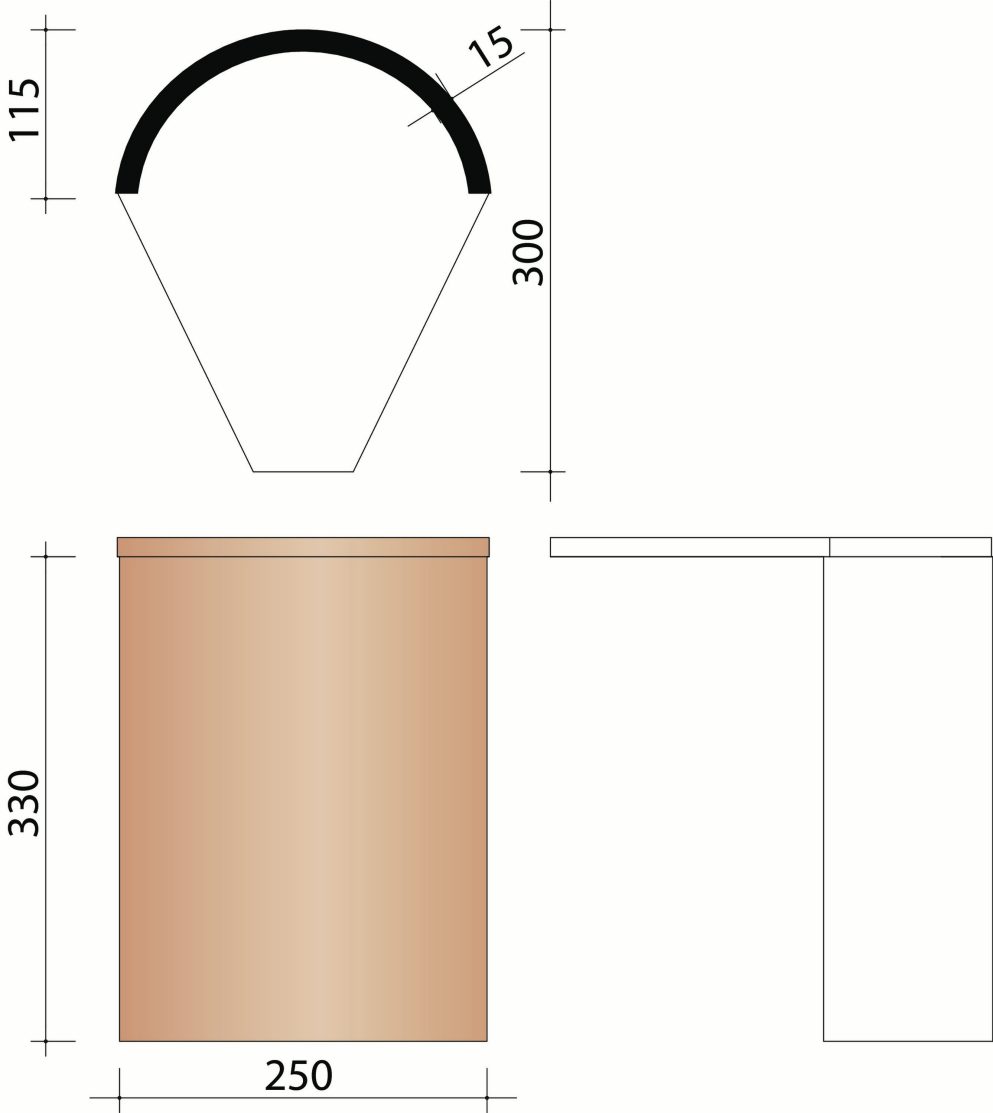 Eminence/Plate Origine : Faîtière demi-ronde sans emboîtement début et fin 