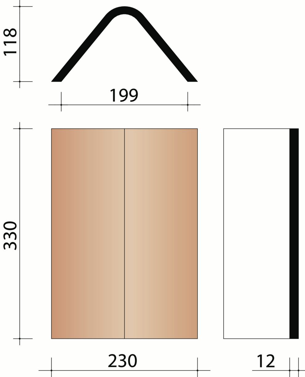 Eminence/Plate Origine : Faîtière angulaire sans emboîtement (3/m.crt.) 