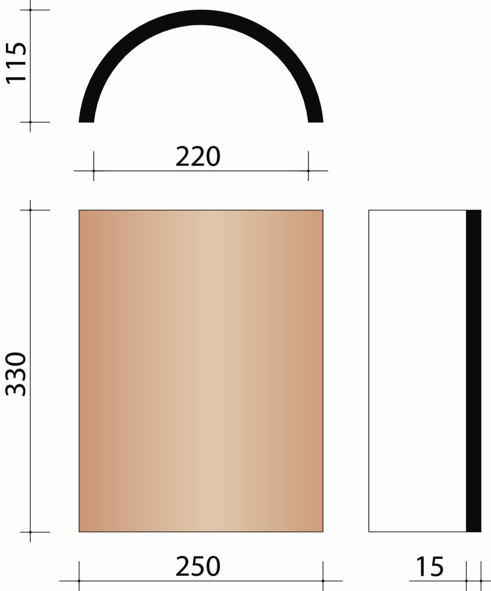 Eminence/Plate Origine : Halfronde vorst zonder sluiting (3/lm)