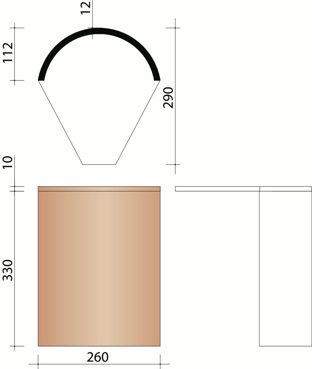 Tuile plate Pommard/Rustique : Faîtière demi-ronde sans emboîtement début et fin