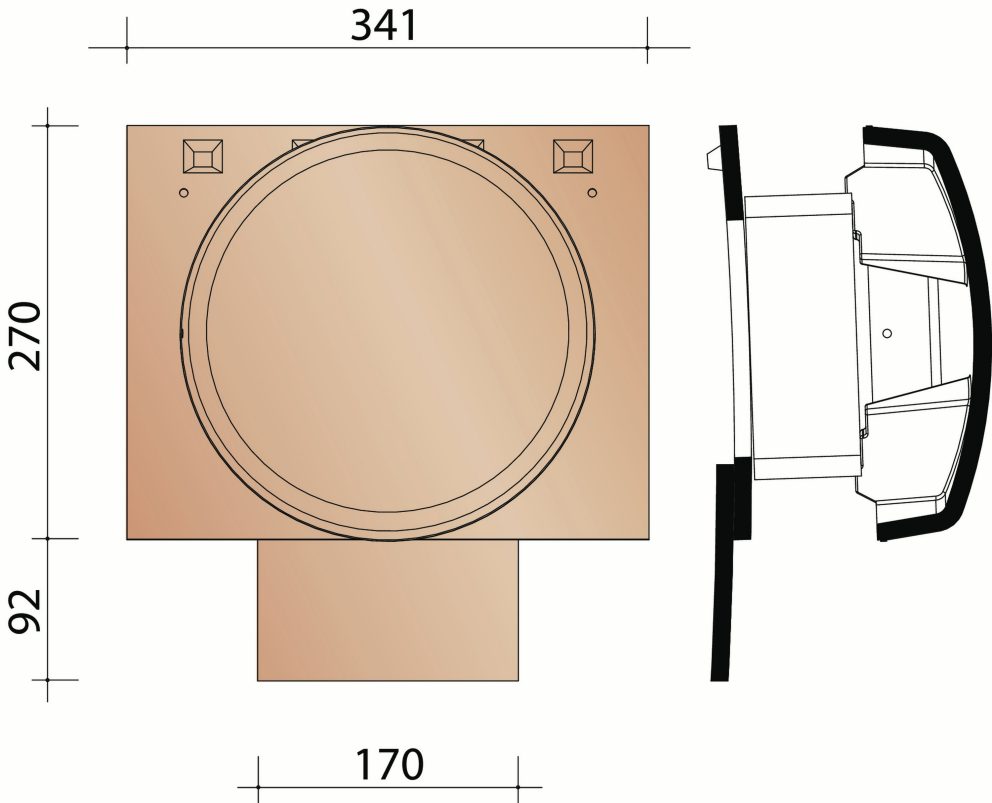 Tuile Plate Rustique : Kit tuile à douille dia 150 mm (3 tuiles) + mitron