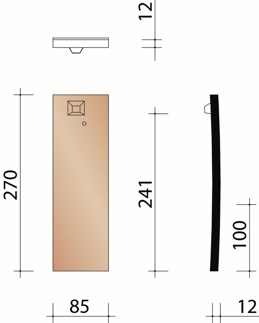Tuile Plate Rustique : Demi-tuile (5/m.crt.)
