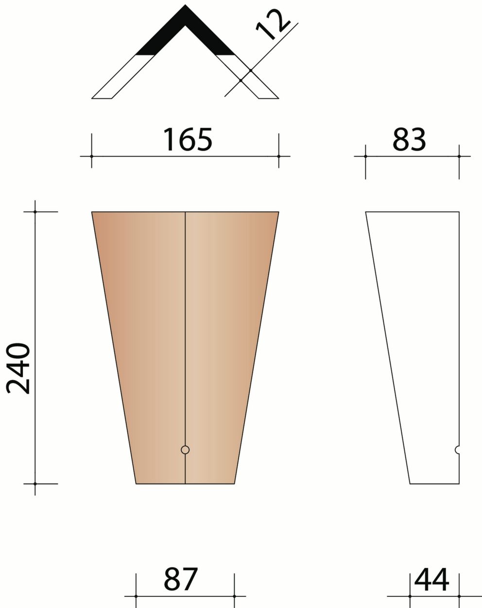 POMMARD RUSTIQUE : Arêtier cornier angulaire (10,5/m.crt.)