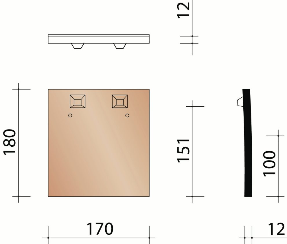Tuile Plate Rustique : Tuile raccourcie (5,9/m.crt.)