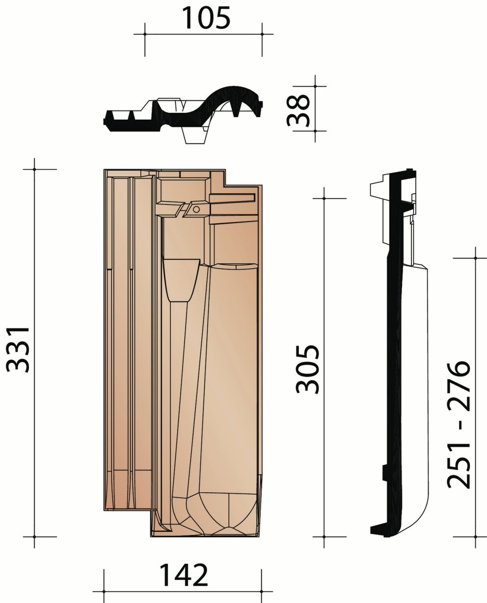 Côte Fleurie : Halve pan (3,6/lm)