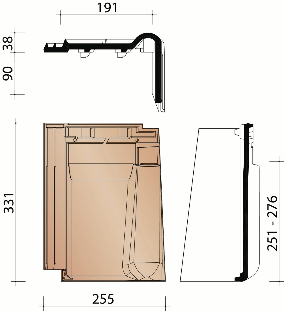Côte Fleurie : Tuile de rive droite (3,6/m.crt.)