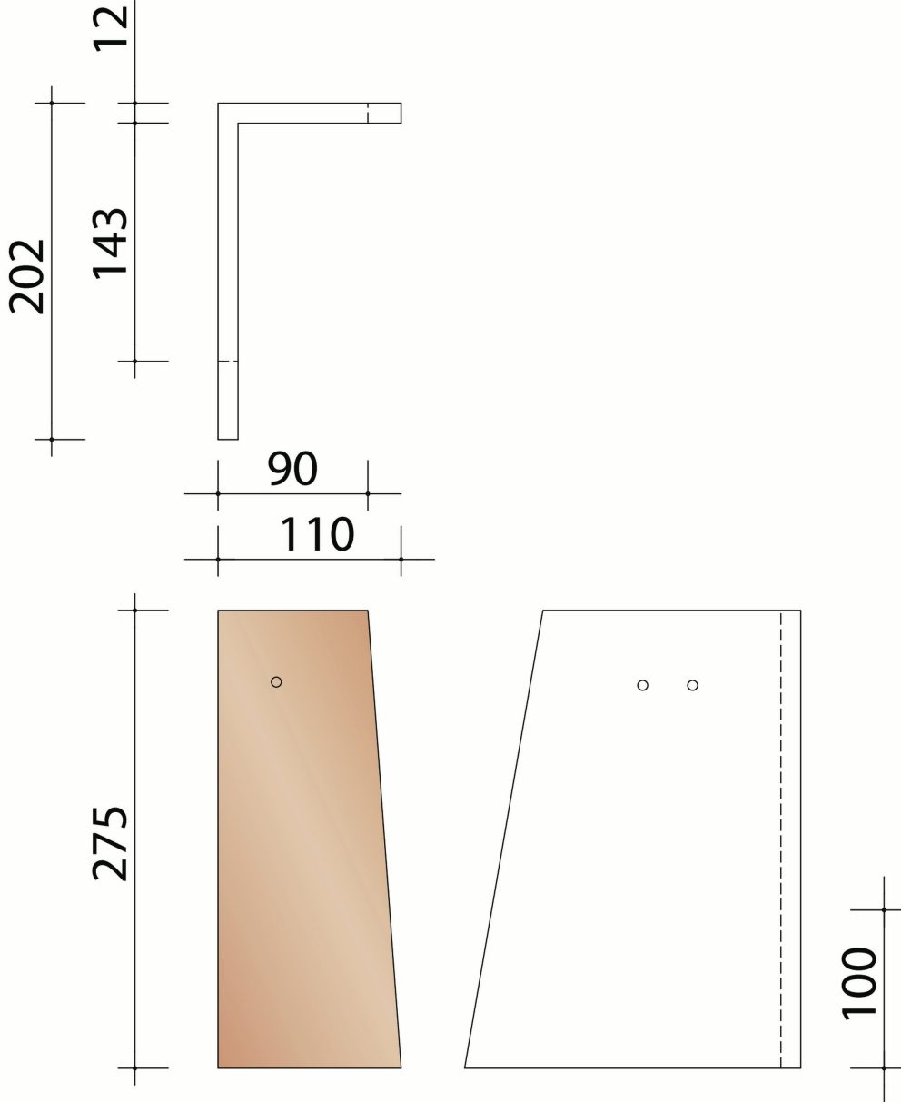 Tegelpan Rustique : Linker gevelpan (5/lm)