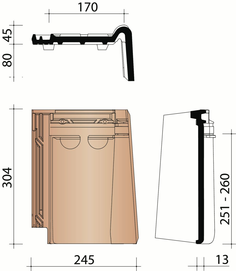 Renaissance Evo : Rechter gevelpan (3,9/lm)