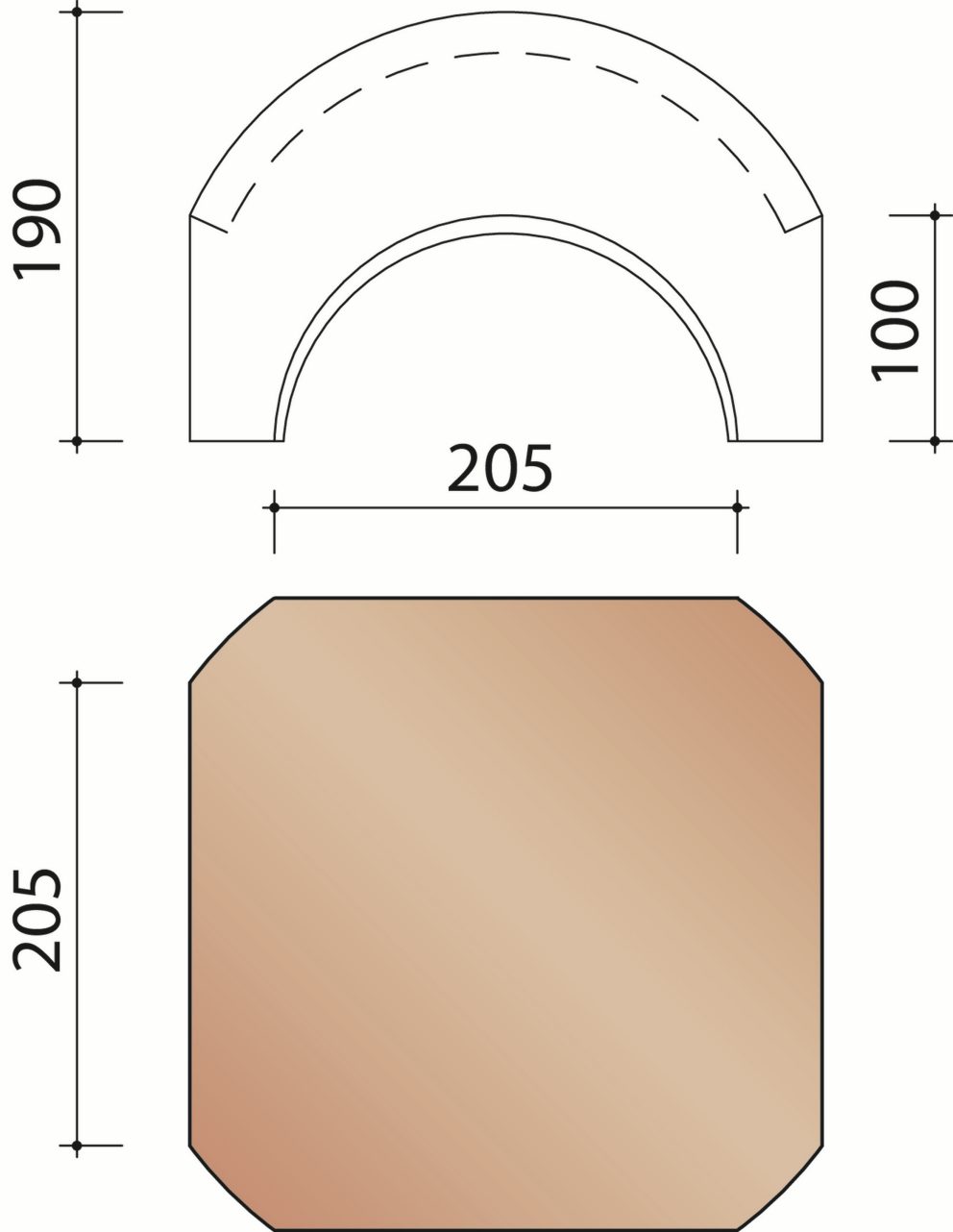 Renaissance Evo : Vorstenhoed voor halfronde vorsten 1001 (4 richtingen)