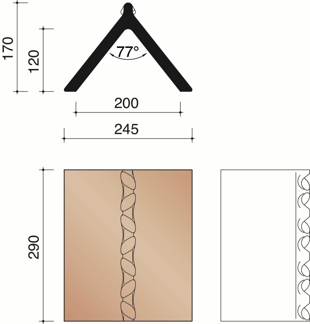 Pottelberg - Speciale vorst met "Duimslag" - oud model (3,4 per lm)