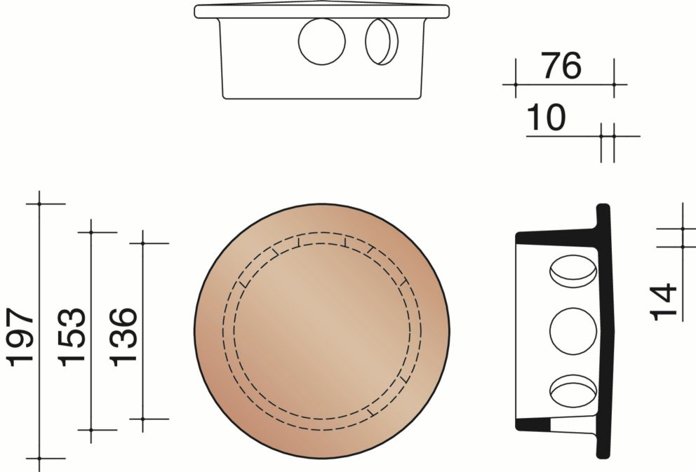 Pottelberg - Kapje voor kokerpan dia 100 mm