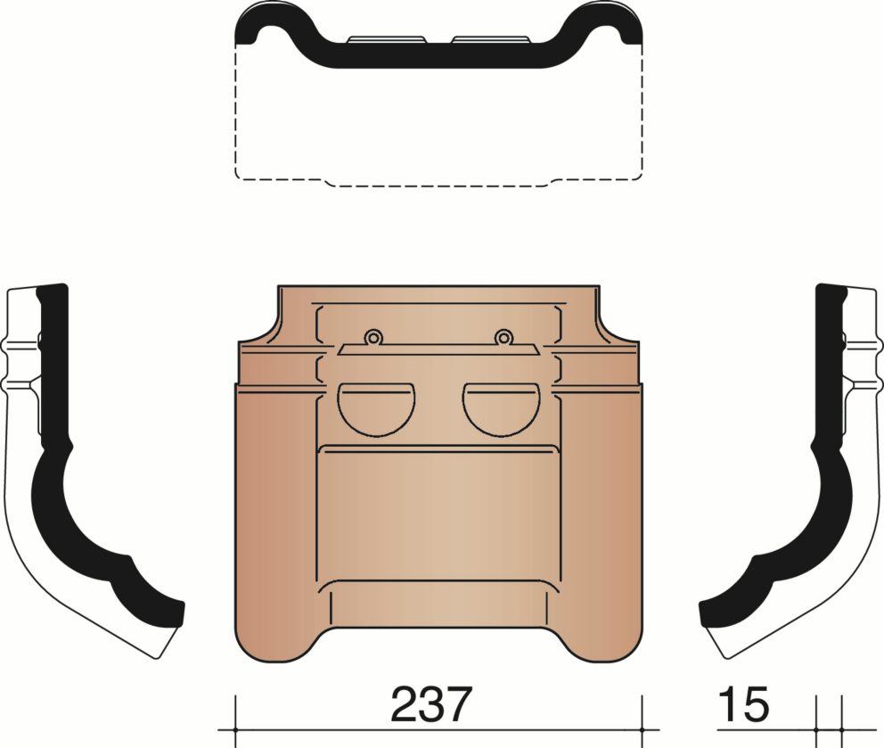 Tuile Tempête 44 - Tuile membron à double bourrelet