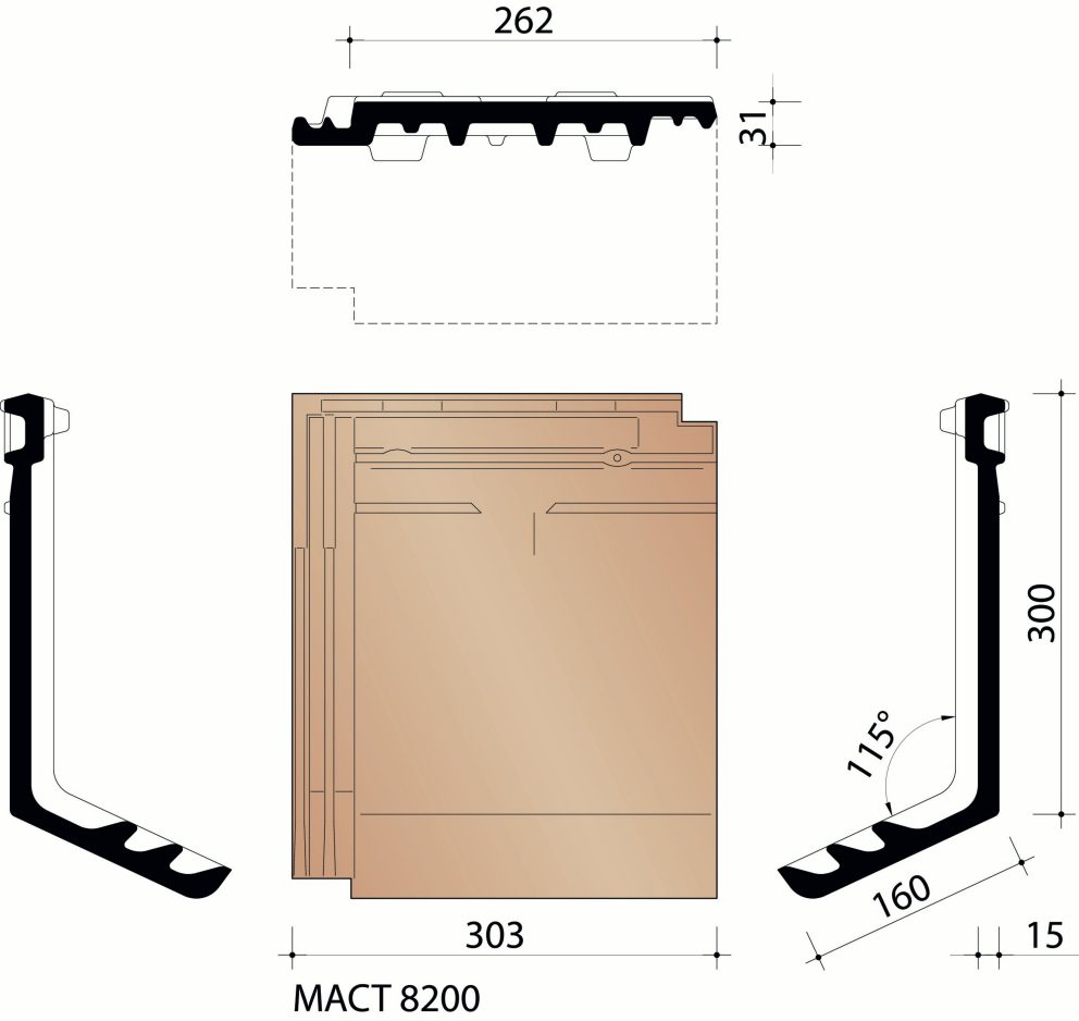 Actua 10 LT - Tuile membron sur mesure (3,8 per m.crt.) (collée)