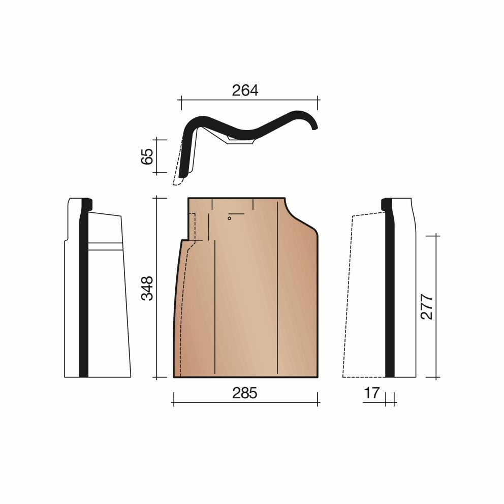 Technical drawing of the Oude holle 451 linker gevelpan