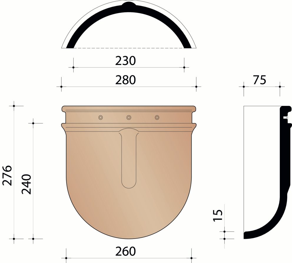 Pottelberg - Halfronde beginnoordboom - 230 mm