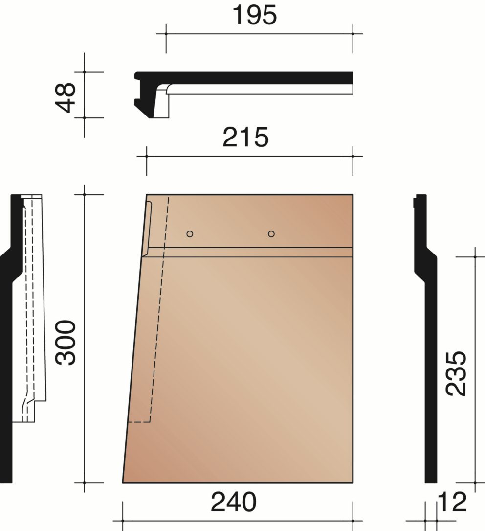 Pottelberg - Rive individuelle droite pour sarking (4,1 par m.crt.)