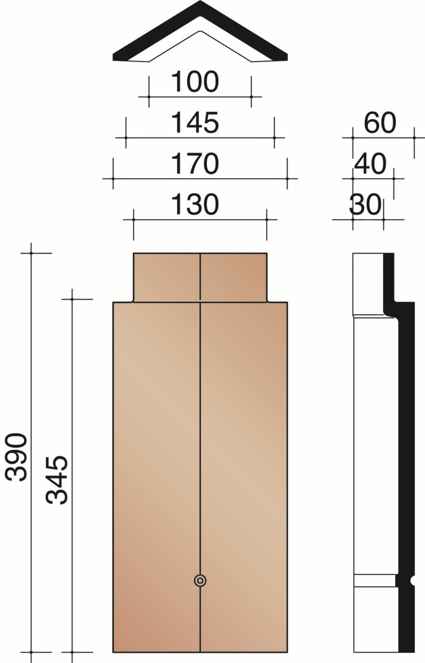 Tuile Plate 301 - Arêtier angulaire (2,9 par m.crt.)