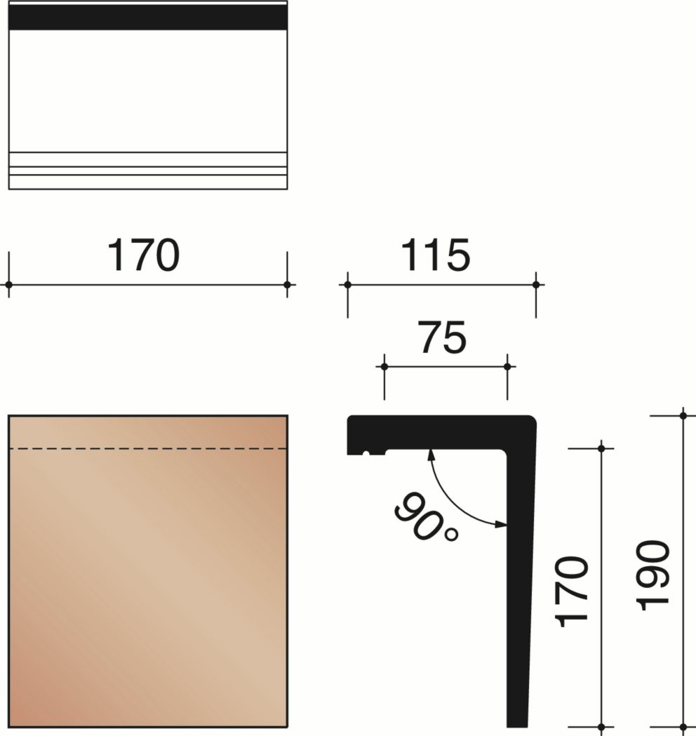 Tuile Plate 301 - Tuile faîtière 90° (5,9 par m.crt.)