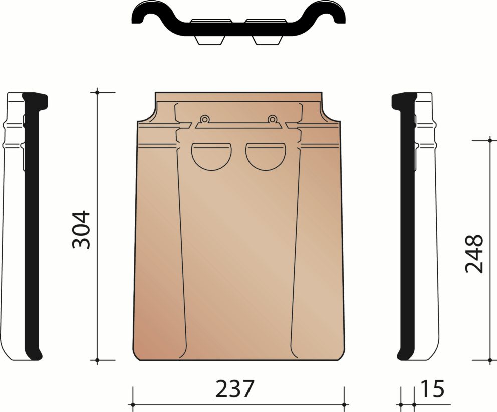 Stormpan 44 - Pan met dubbele wel (4,1 per lm)