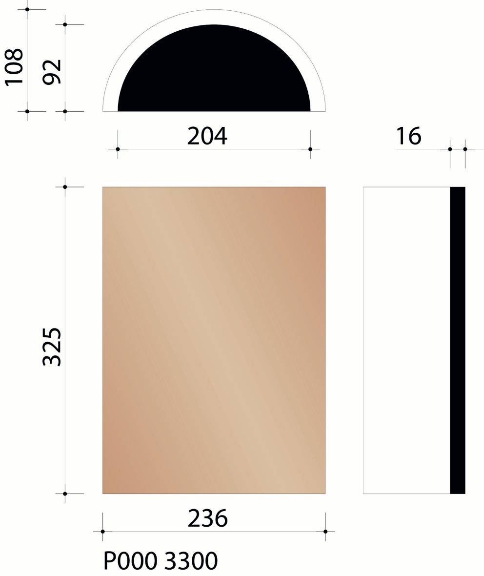 Oude Pottelbergse Pan 451 - Halfronde noordboom - 210 mm - (3,1 per lm)