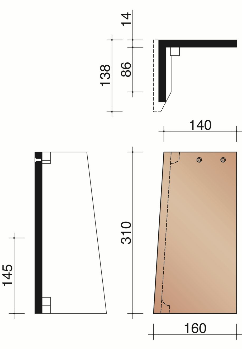 Tegelpan Plato - Speciale linker halve gevelpan (3,5 per lm)