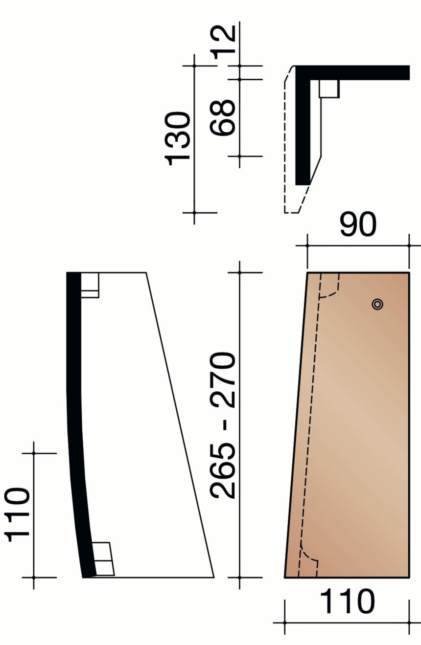 Tegelpan Rustica - Speciale linker halve gevelpan (4,5 per lm)