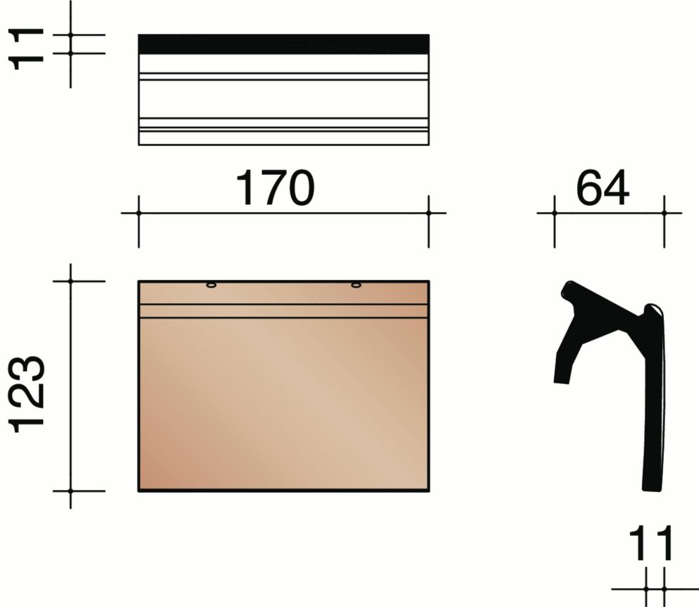 Tegelpan 301 - Knikpan (5,9 par lm)