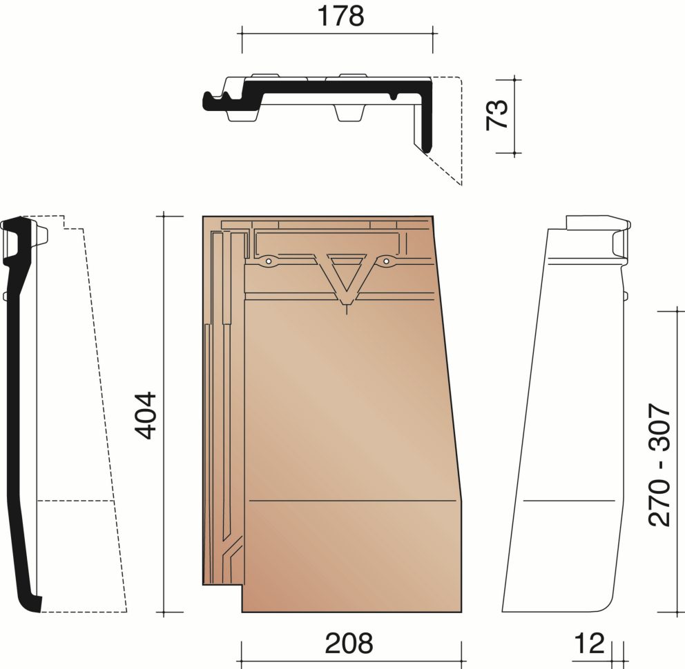 Datura - Hoekstuk (gevelbekleding) (1,65 per lm)