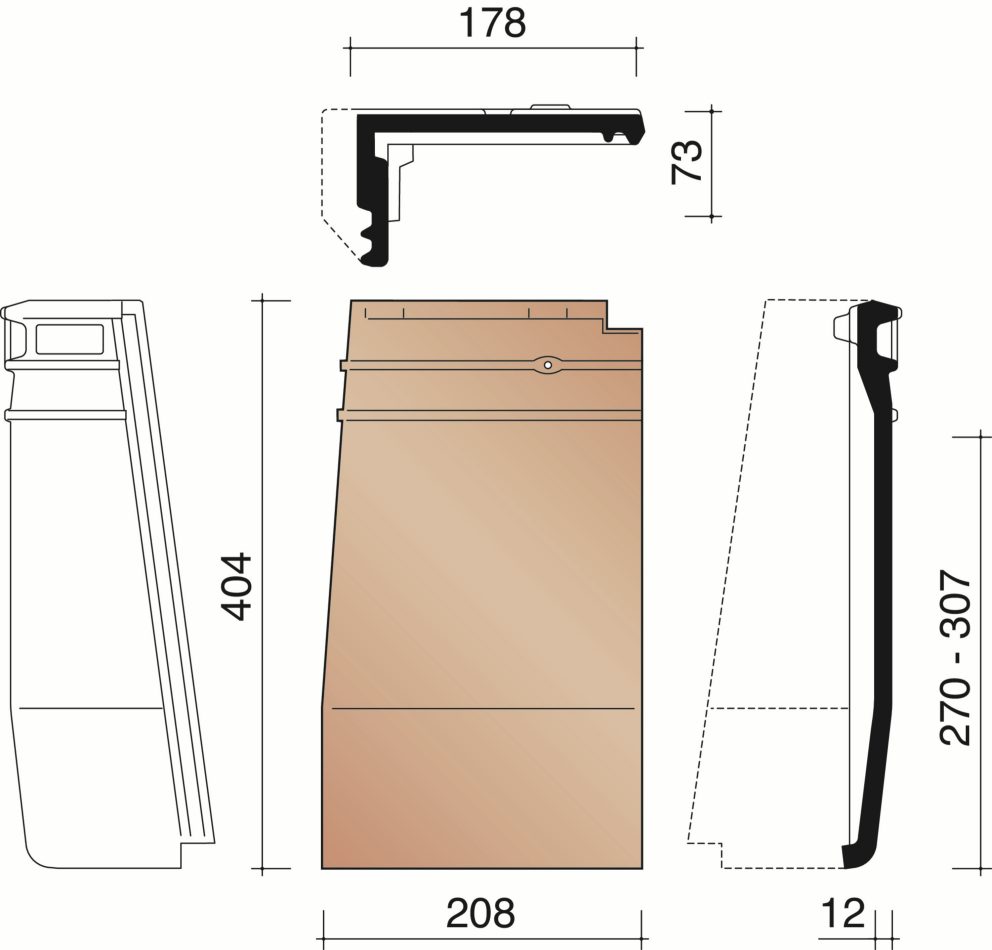 Datura - Half hoekstuk (gevelbekleding) (1,65 per lm)