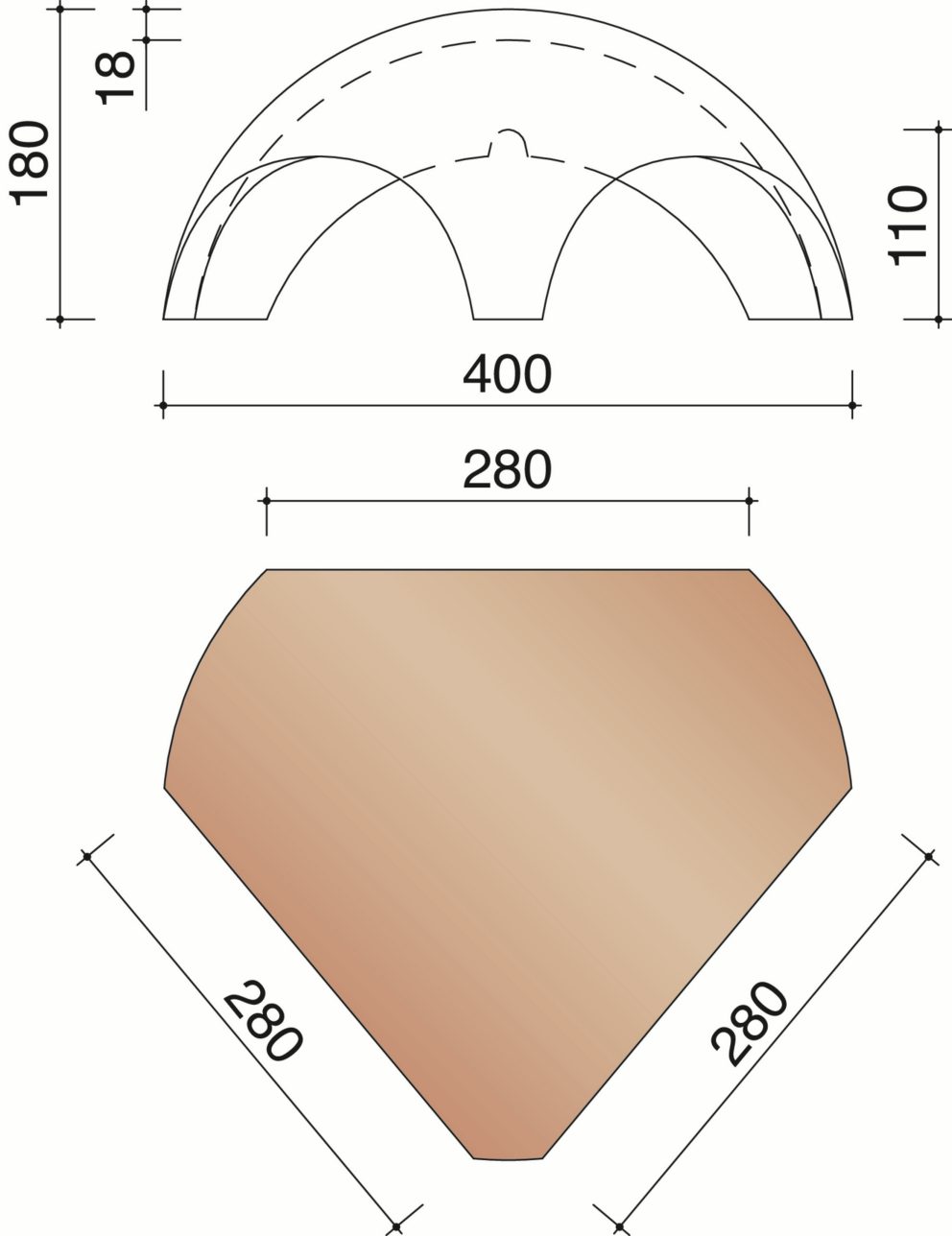 Tegelen - Vorstenhoeden - 1 vorst 1200 en 2 noordbomen 1200