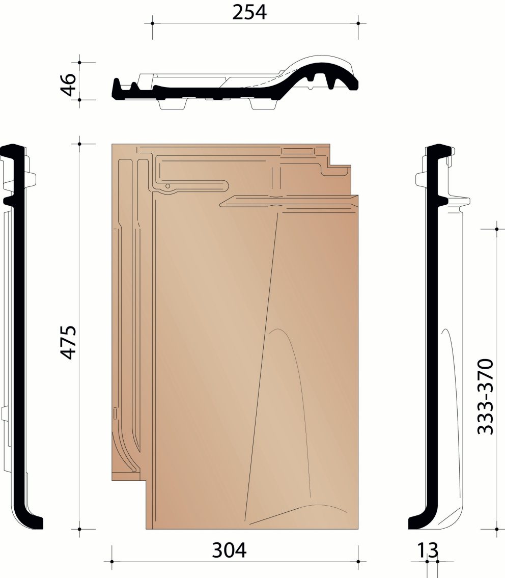 Alegra 10 TE - Tuile raccord droite