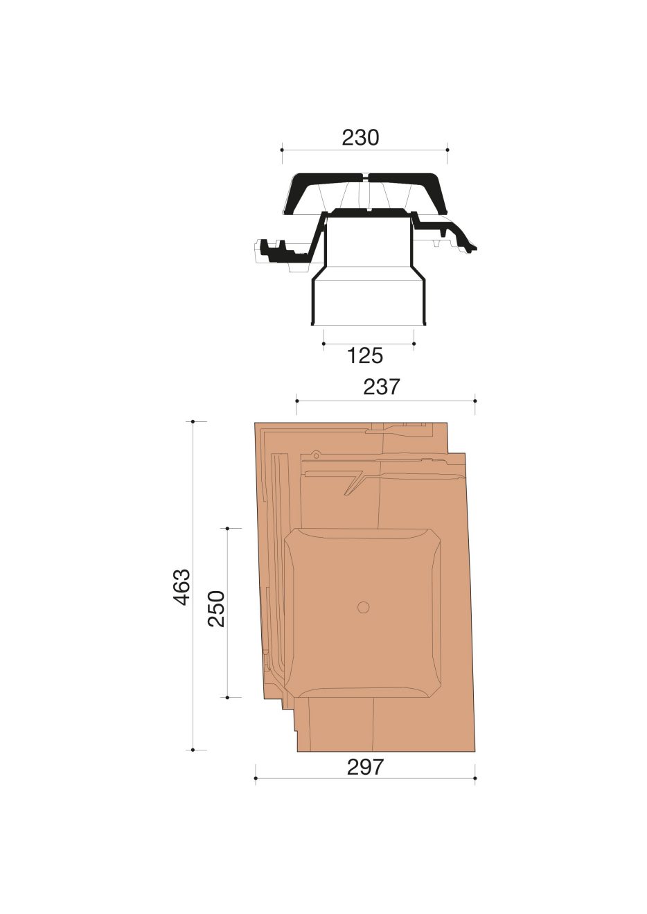 Kit tuile à douille Romane 1.2. BR128728. 