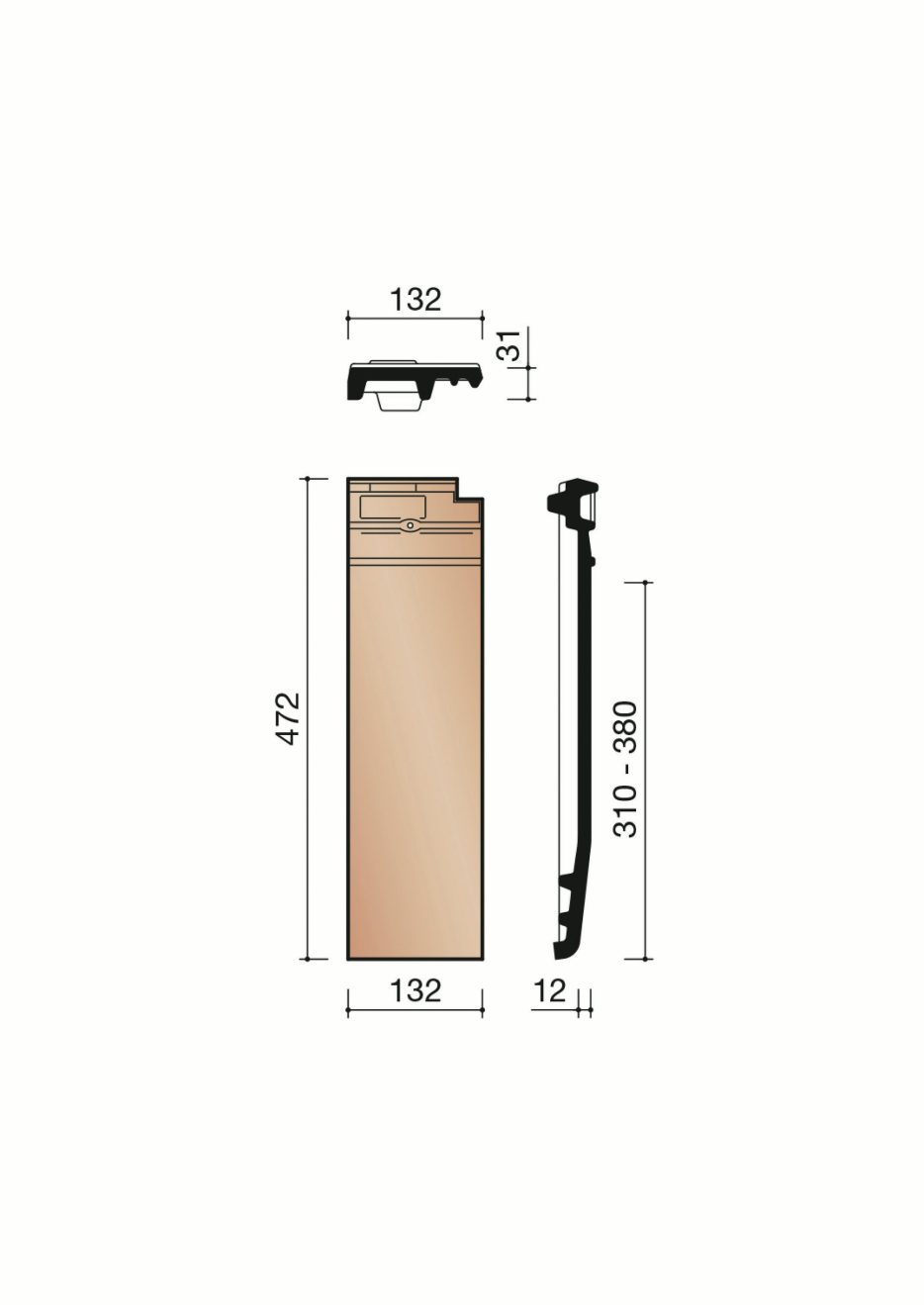 Actua 10 LT - Halve pan zonder zijsluiting (1,3 per lm)