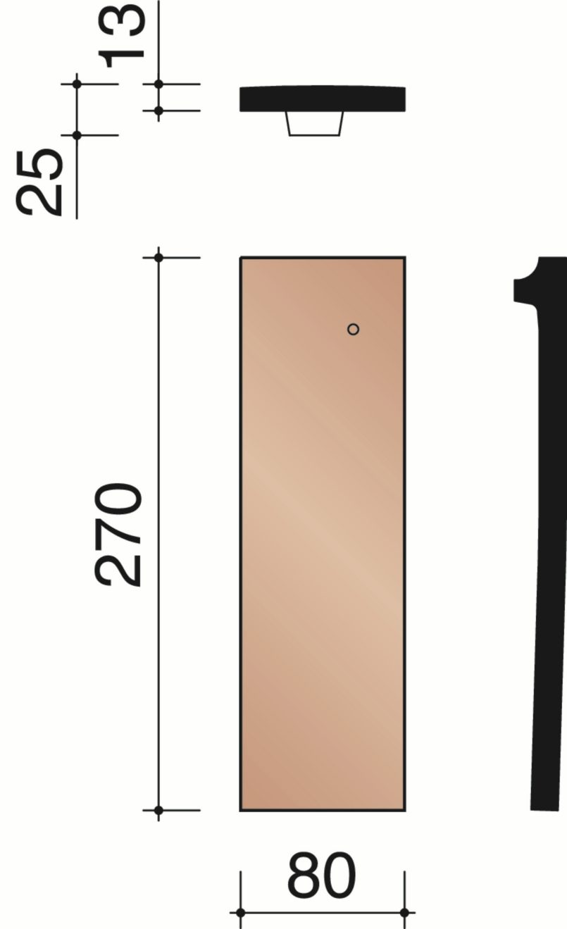 Tegelpan Aléonard - Halve pan (10 per lm)