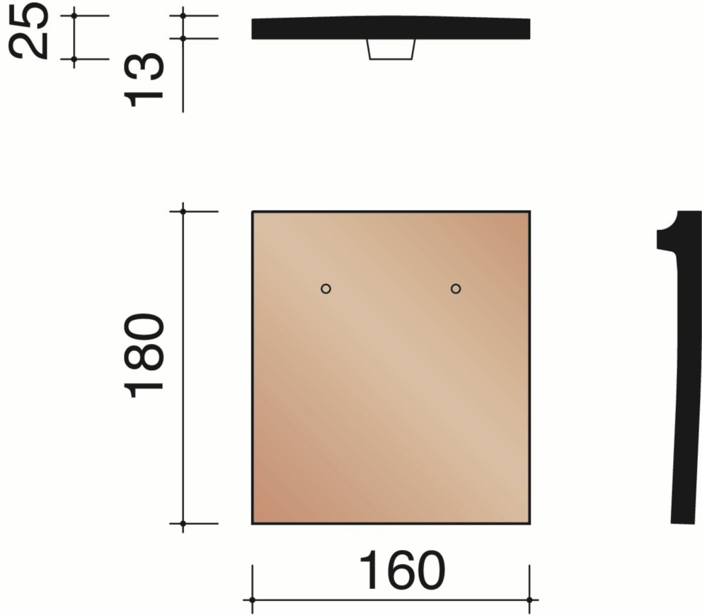 Tegelpan Aléonard - Korte pan (6,3 per lm)