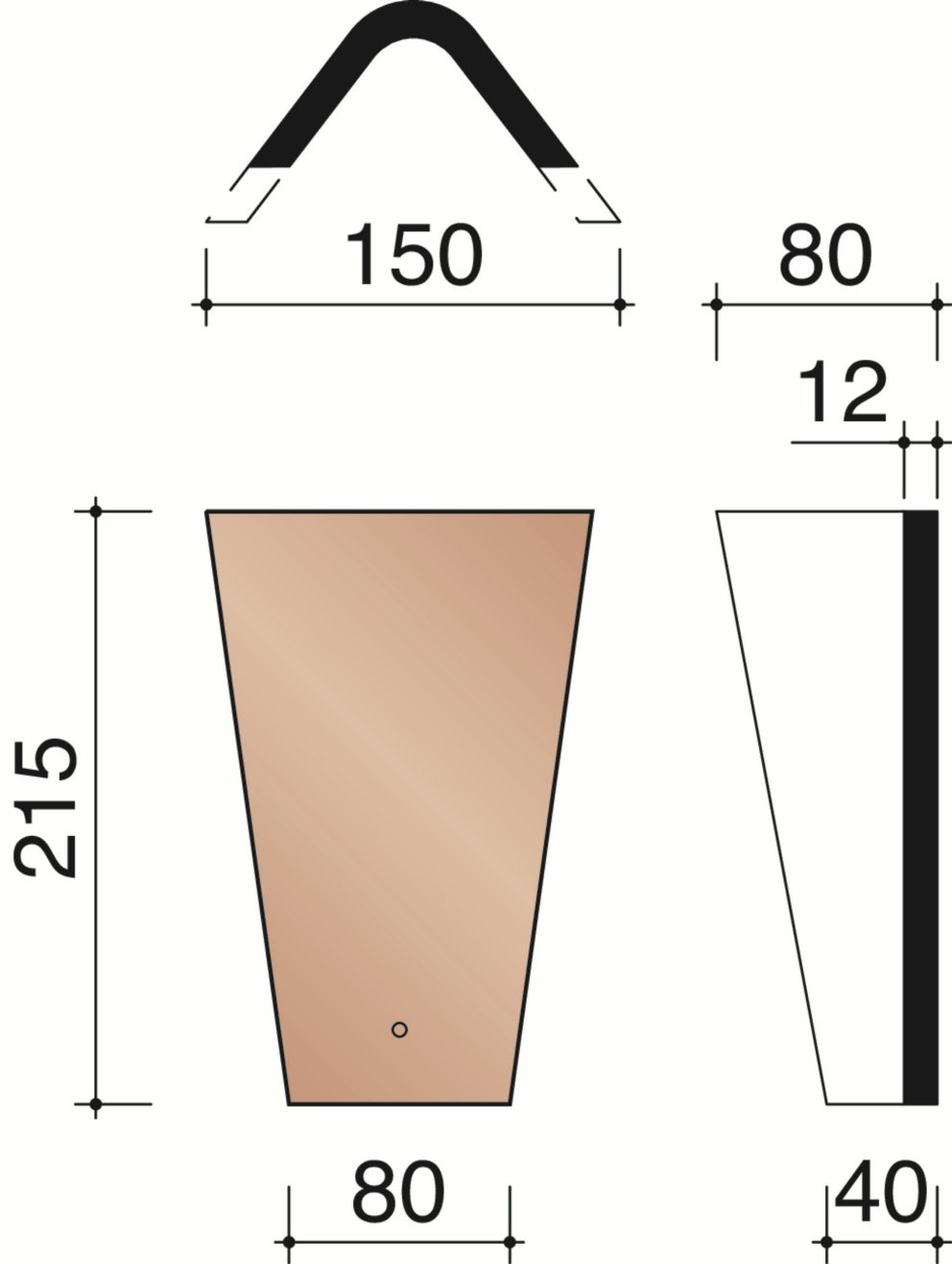 Tegelpan Aléonard - Kleine hoekige noordboom (10 per lm)