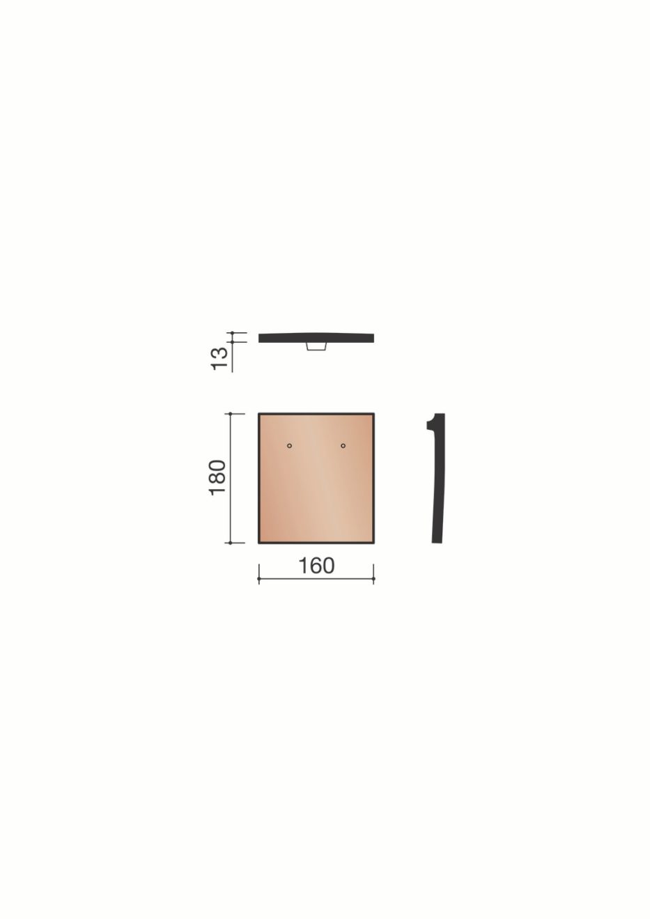 Tuile de doublis 16 x 18 Pontigny. AYR78110. 