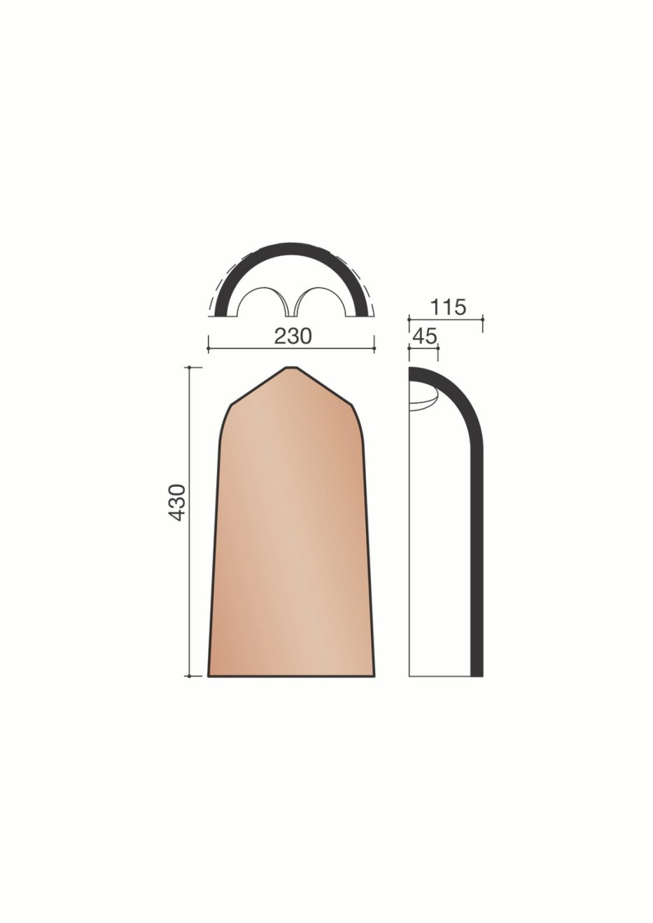 About de faîtière demi-ronde 2 pans. A0005880.